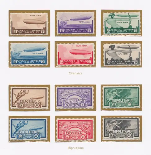 1933 Kyrenaika und Tripolitanien, Luftpost, Zeppelin - postfrisch **