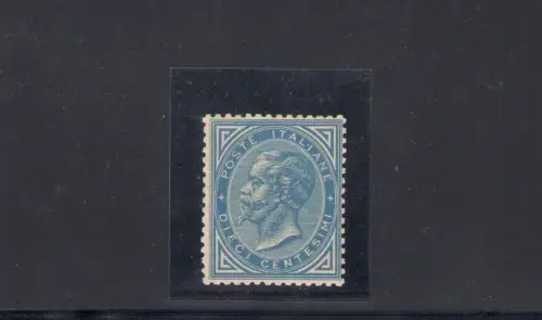 1877 Italien, 10 Cent hellblau, Nr. 27a, Bildnis von Vittorio Emanuele II, POSTFRISCH **
