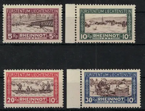 1928 Liechtenstein, # 78/81, Opfer Rheinüberschreitung, postfrisch**