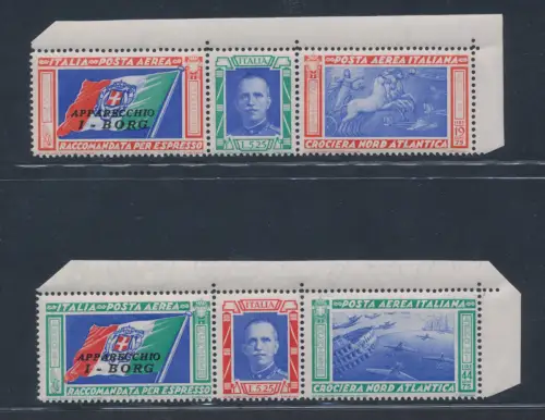 1933 Italien, Luftpost # 51 Da/52, Borg Tripttici con Varieté Cuffo, MNH **