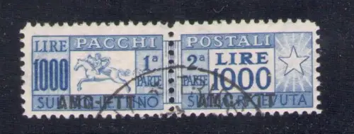 1954 TRIEST A - Postpaket Nr. 26/I - Lineare Verzahnung 13 1/4 - Gebraucht