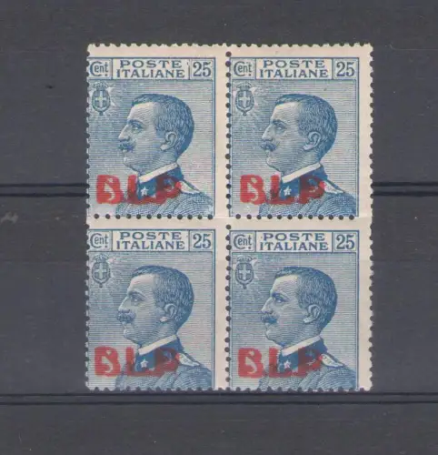 1921 Italien, BLP # 3m, 25 Cent Azzurro, lithographischer Aufdruck I. Typ, MNH**