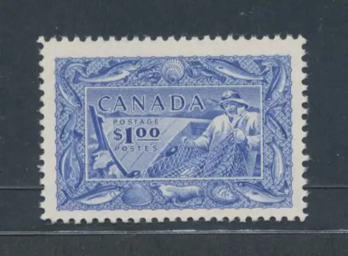 1951 Kanada, Stanley Gibbons, 1 $ Ultramarine, Nr. 433, Pescatore, MNH **