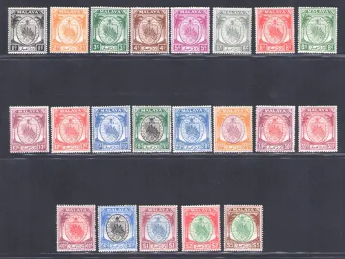 1949-55 NEGRI SEMBILAN, Stanley Gibbons Nr. 42/62 Serie mit 21 Werten - postfrisch**