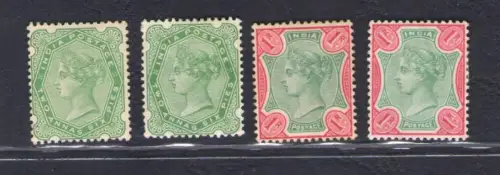 1892-97 Indien - Stanley Gibbson Nr. 103-06 - Abbild Victoria - MH*