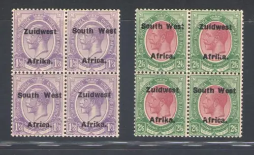 1923-26 Südwestafrika, Stanley Gibbons Nr. 36/37 - Viererblock - MH*