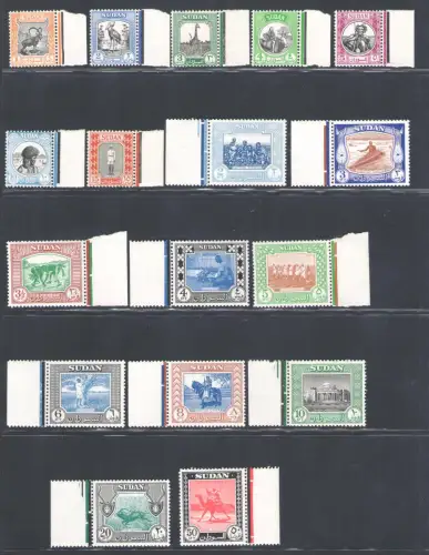 1951-61 Sudan - Stanley Gibbons Nr. 123-39 - postfrisch **