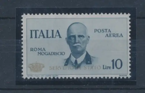 1934 Königreich Italien - Flugdienst - 10 Lire Schiefer Coroncina - MNH ** Raybaudi Zertifikat