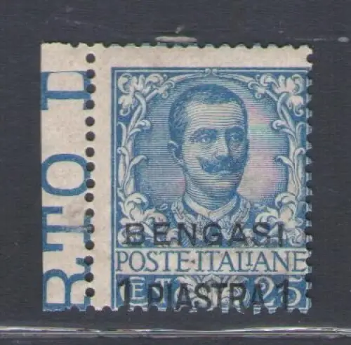 1926 Levante - Bengasi 1 Platte auf 25 Cent hellblau - Nr. 1 - postfrisch **