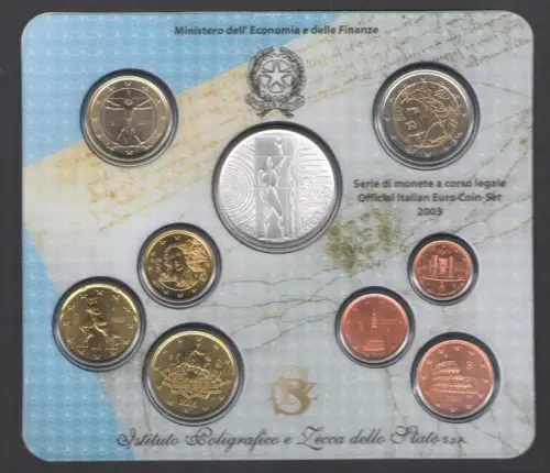 2003 Italien Italien Italienische Republik Serie gesetzlicher Münzen - FDC