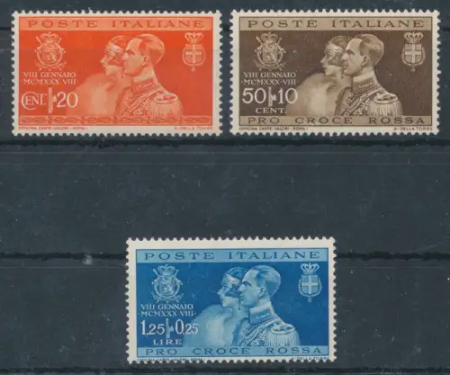 1930 Italien - Hochzeit Prinz Umberto # 269/71, postfrisch **