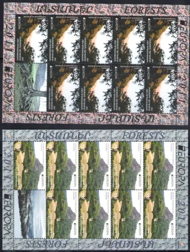 2011 EUROPA CEPT Bergkarabach 2 Kleinblätter mit 9 Werten + 1 Anhang, postfrisch **