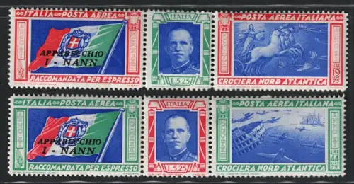 1933 Italien - Königreich, Luftpost, Nr. 51L/52L - Trittici Nann - MNH**