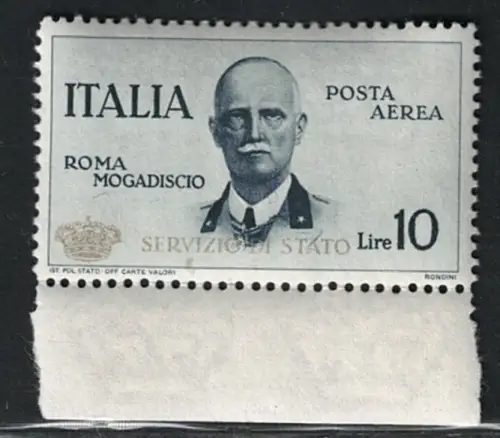 1934 Italien, Königreich, Flugdienst, 10 Lire Schiefer Coroncina, postfrisch **