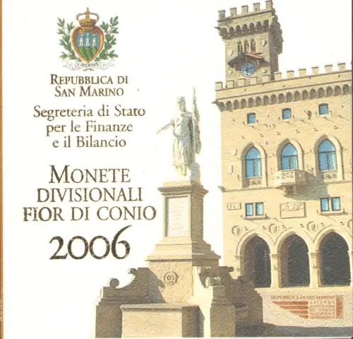 2006 Republik San Marino - Divisionsmünzen - Komplette Serie FDC