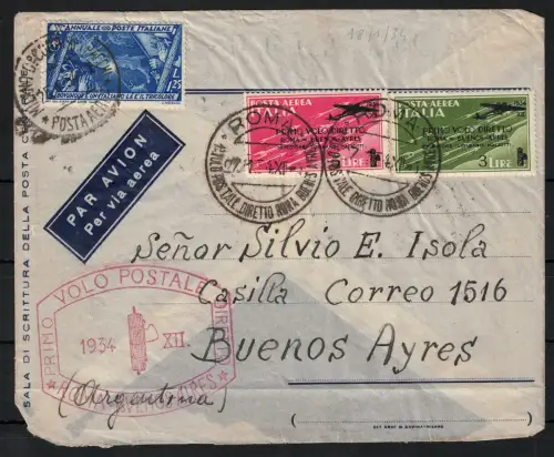 1934 Italien, #57/58 Direktflug Rom Buenos Aires, gebraucht