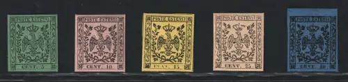 1852 Modena, # 1/6 ohne die 5, Ohne Punkt nach den Ziffern, MH*