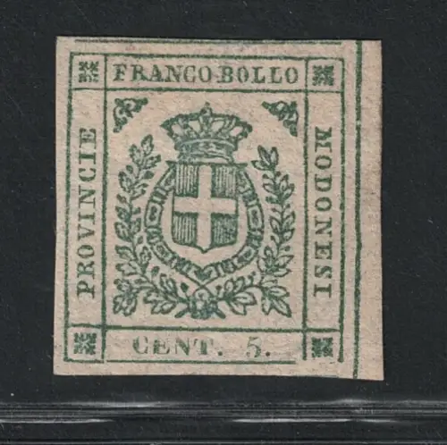 1859 Modena, Provisorische Regierung # 12, 5 Cent grün, MH*