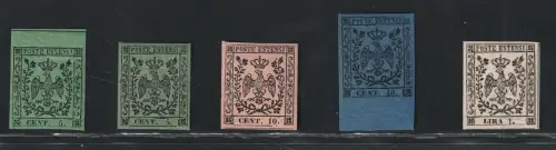 1852 Modena, # 7/11, Mit Punkt nach den Ziffern, postfrisch **