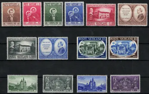 1957 Vatikan, neue Briefmarken, kompletter Jahrgang 14 Werte - postfrisch **