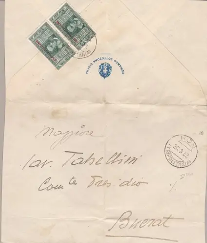 1932 LIBYEN - Titelblatt vom 26.8.1932 aus HON (TRIPOLITANIEN) Annullierung TYP 2