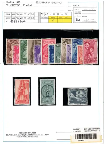 1937 Italien, # 406/415 + Luftpost 100/105 - Sommerkolonien 16 Werte - postfrisch **