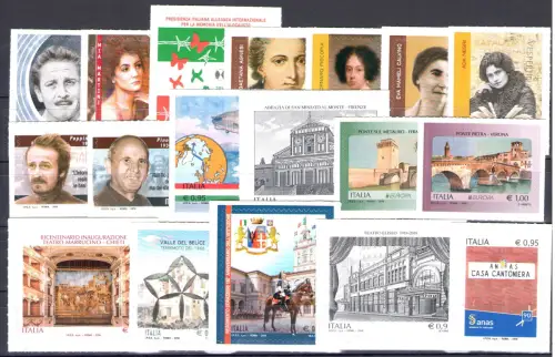 2018 Italien, kompletter Jahrgang 58 Werte + 1 BF - MNH ** + Marini King Updates