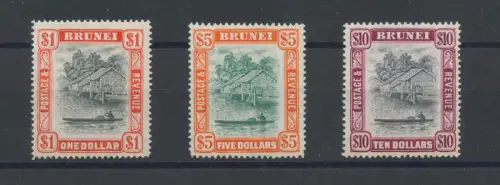 1947 BRUNEI - Stanley Gibbons Nr. 90-91-92 - 1 $ - 5 $ - 10 $ - 3 High Values - MNH **