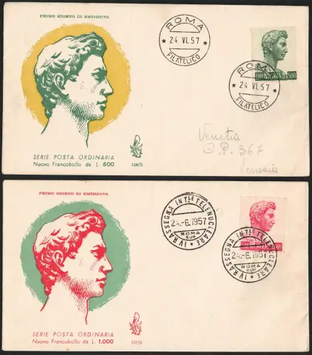 1957-74 Italien - San Giorgio, Donatello # 810/811, Nicht Reisen