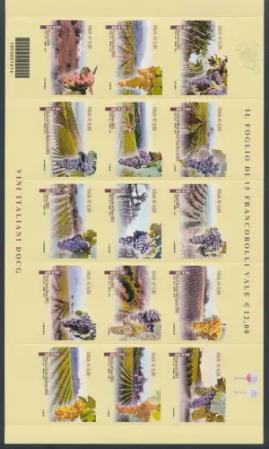 2014 Italien, Blatt Nr. 84, Wein Farbwechsel, postfrisch **