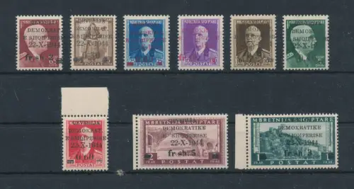 1945 ALBANIEN - Ordentliche Serie, Nr. 359-367 - 9 Werte, postfrisch **
