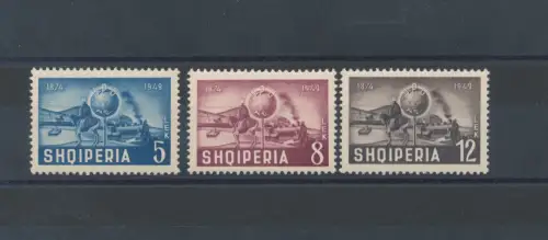 1950 ALBANIEN - 75. Anniversary UPU, Nr. 482/484, postfrisch **