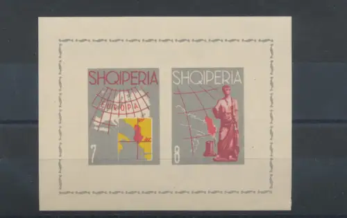1962 ALBANIEN - Europa gedruckt im Bogen 2 Serien geänderte Farben, Bogen Nr. 14, postfrisch **