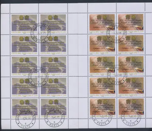 Vatikan 2005, Konkordat, 2 Kleinblätter Nr. 1393/94, gebraucht 9.06.2005