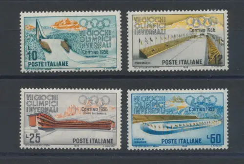 1956 Italien - Republik, 7 Olympische Spiele in Cortina, 4 Werte, Nr. 793/96, postfrisch **