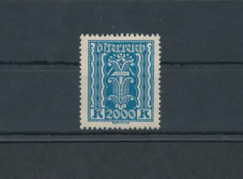 1923-24 ÖSTERREICH, Nr. 320 - 2000 Kr hellblau, Allegorien Ergänzungswerte gezackt 12 1/2 , 1 Wert - postfrisch **