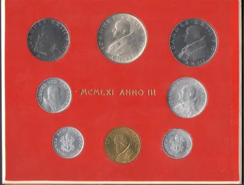 1961 Vatikan, Johannes XXIII., Jahr III, kompletter Jahrgang FDC