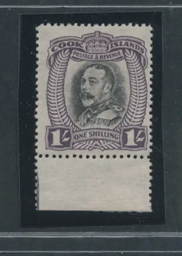 1933-36 COOK ISLANDS, Stanley Gibbons Nr. 112 - 1 Scellino schwarz und violett - postfrisch **