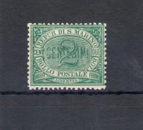 1877 SAN MARINO, Nr. 1 - 2 Cent. grün, postfrisch**