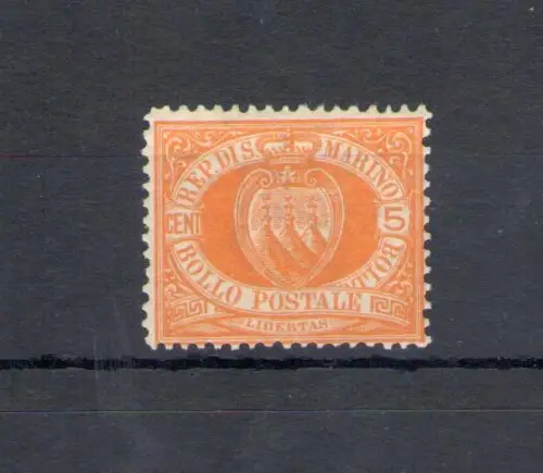1877 SAN MARINO, Nr. 2 - 5 Cent. gelb, postfrisch**
