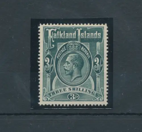1912-20 FALKLAND ISLANDS - Stanley Gibbons Nr. 66 - 3 Schilling slate green - MNH** - Luxus