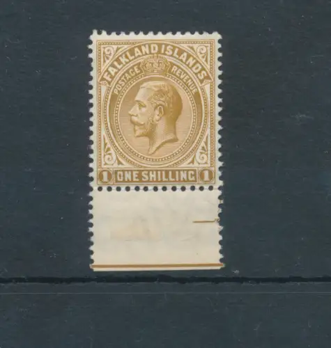 1912-20 FALKLAND ISLANDS - Stanley Gibbons Nr. 65 - 1 Scellino light bistre brown - MNH** - Luxus