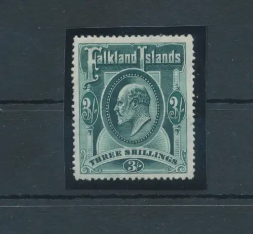 1904-12 FALKLAND ISLANDS - Stanley Gibbons Nr. 49 - 3 Schilling grün - postfrisch** - Luxus