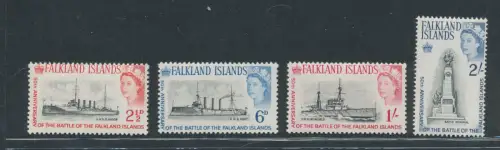 1964 FALKLAND ISLANDS - SG 215/18 - 4 Werte - komplette Serie - 50. Jahrestag Schlacht um die Falklandinseln - postfrisch **