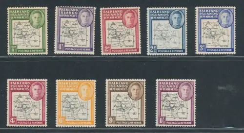 1946 Falkland Island Dependencies - Stanley Gibbons Nr. G9/G16 - postfrisch **