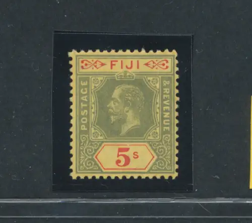 1912-23 Fidschi - Stanley Gibbons Nr. 136 - 5 Scellini grün und rot gelb - postfrisch **