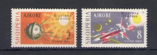 1964 ALBANIEN - Luftpost - Astronautische Ausstellung in Riccione, Yvert Nr. 66-67, postfrisch **