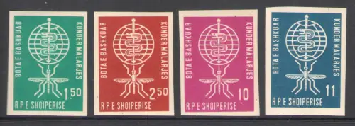 1962 ALBANIEN - Malaria - ungezahnt Nr. 569-72 - postfrisch **