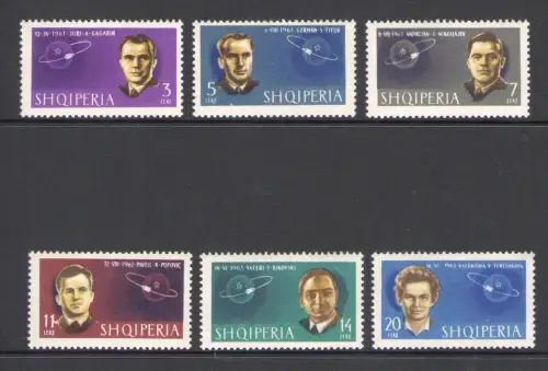 1963 ALBANIEN - Sowjetische Kosmonauten Nr. 635-40 - postfrisch **