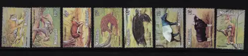 1978 Malaysia, Yvert und Tellier Nr. 190-97, Wildtiere, postfrisch **